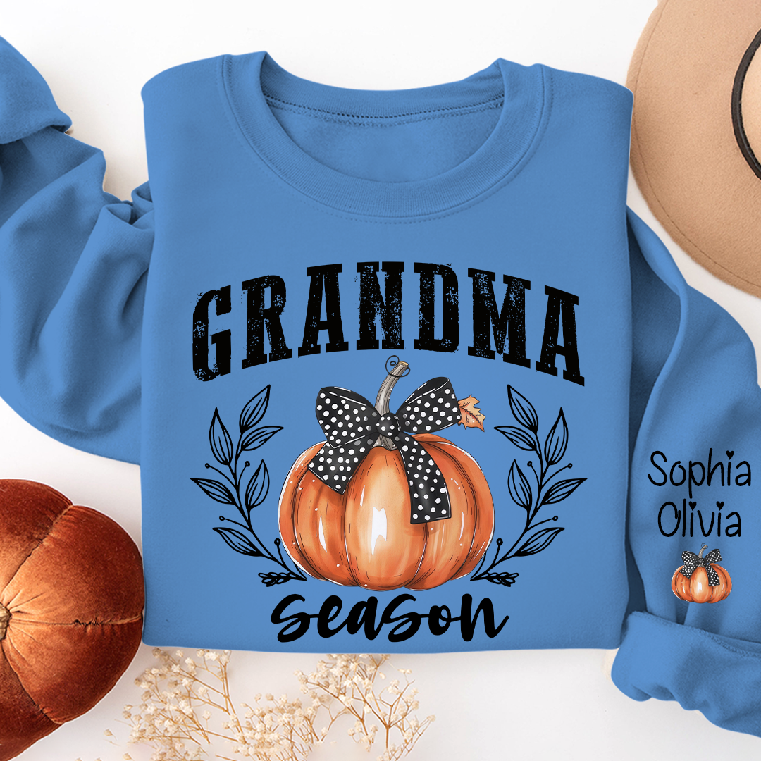 Lofaris Pumpkin Coquette Bow Grandma Season Custom Sweatshirt
