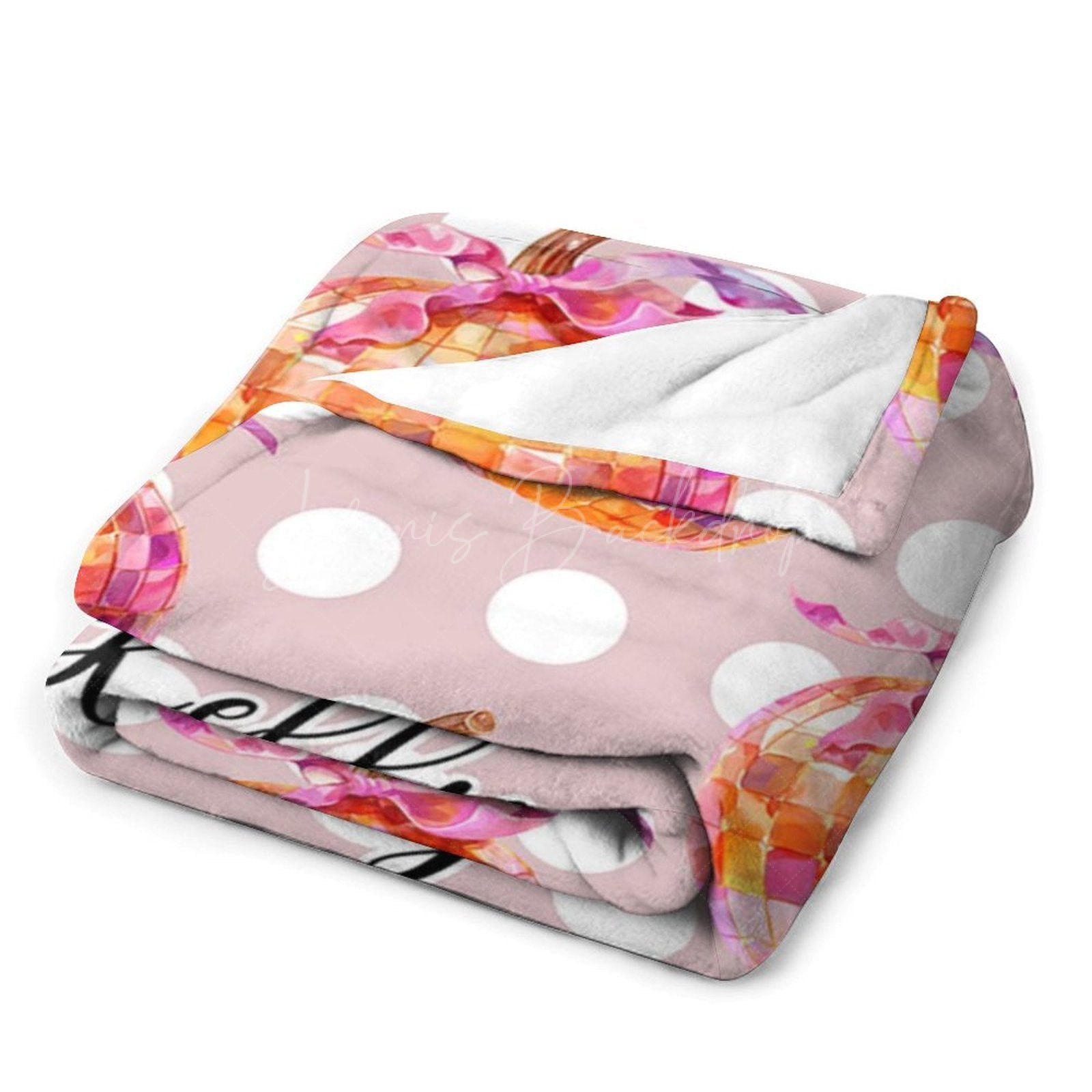 Lofaris Pumpkin Disco Ball Halloween Custom Name Blanket