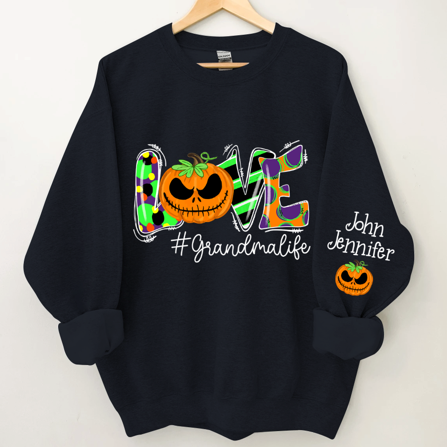 Lofaris Pumpkin Halloween Love Grandma Life And Kids CTH01 Sweatshirt