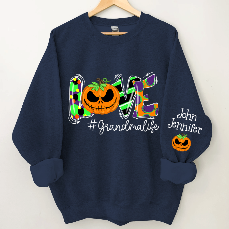 Lofaris Pumpkin Halloween Love Grandma Life And Kids CTH01 Sweatshirt
