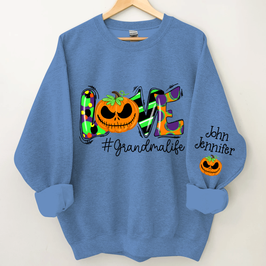 Lofaris Pumpkin Halloween Love Grandma Life And Kids CTH01 Sweatshirt
