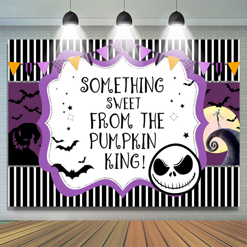 Lofaris Pumpkin King Black Stripe Nightmare Halloween Backdrop