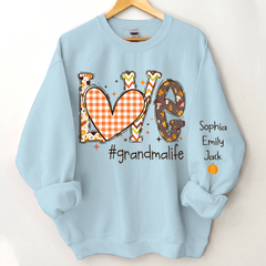 Lofaris Pumpkin Love Grandmalife Grandkids Custom Sweatshirt