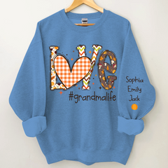 Lofaris Pumpkin Love Grandmalife Grandkids Custom Sweatshirt