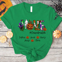 Lofaris Pumpkin Love Halloween Grandma And Kids T - Shirt