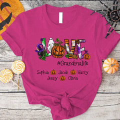 Lofaris Pumpkin Love Halloween Grandma And Kids T - Shirt