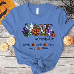 Lofaris Pumpkin Love Halloween Grandma And Kids T - Shirt