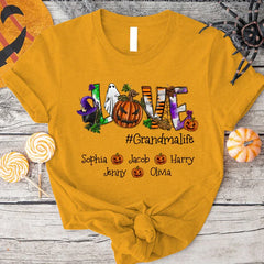 Lofaris Pumpkin Love Halloween Grandma And Kids T - Shirt