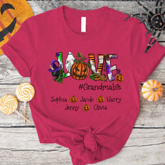 Lofaris Pumpkin Love Halloween Grandma And Kids T - Shirt