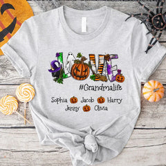 Lofaris Pumpkin Love Halloween Grandma And Kids T - Shirt