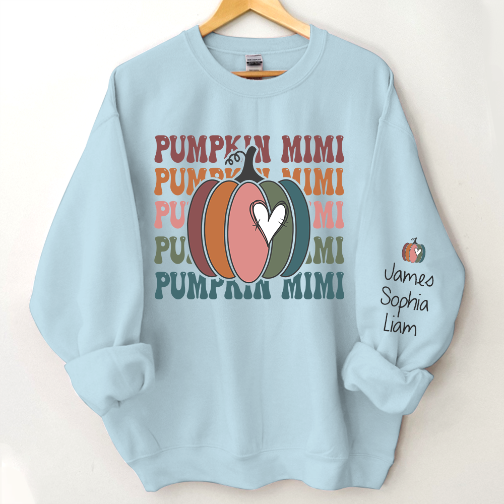 Lofaris Pumpkin Mimi Autumn Sweatshirt Custom & Kids Fall Grandma Gift TH
