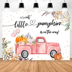 Lofaris Pumpkin On The Way Leaves Floral Baby Shower Backdrop