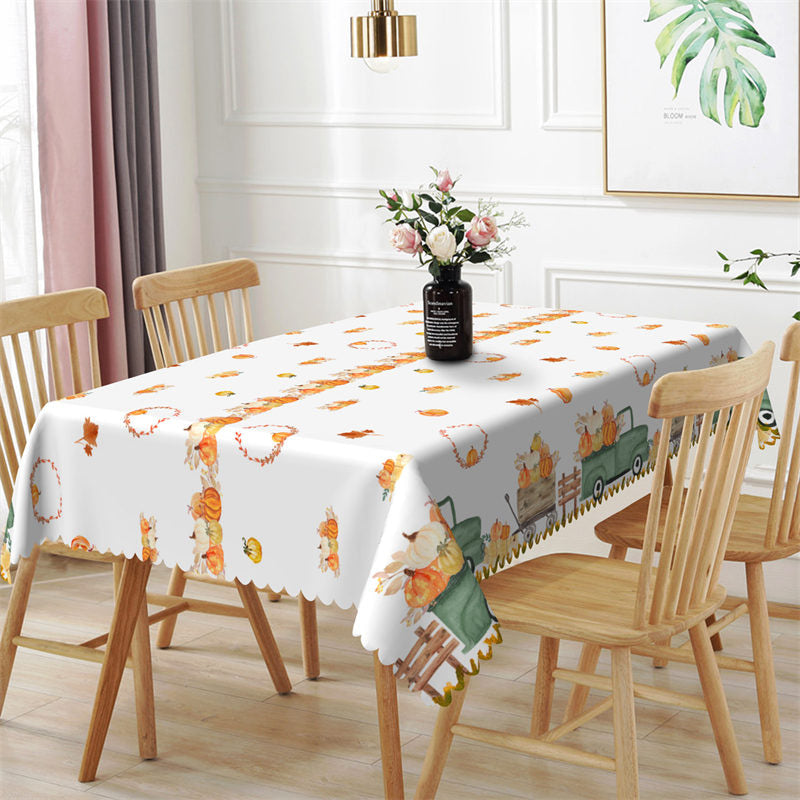 Lofaris Pumpkin Pattern Step And Repeat Rectangle Tablecloth