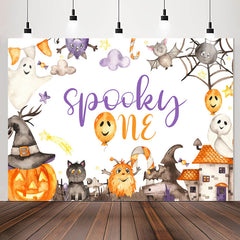 Lofaris Pumpkin Spooky Cute Halloween 1st Birthday Backdrop