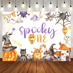 Lofaris Pumpkin Spooky Cute Halloween 1st Birthday Backdrop