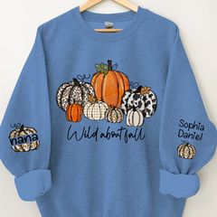 Lofaris Pumpkins Wild About Fall Customized Name Sweatshirt