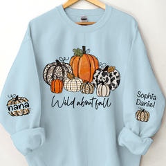 Lofaris Pumpkins Wild About Fall Customized Name Sweatshirt