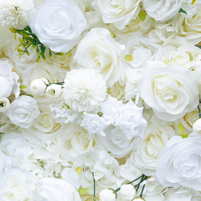 Lofaris Pure White Green Leaf Artificial Wedding Flower Wall