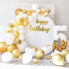 Lofaris Pure White Simple Happy Birthday Round Backdrop For Party