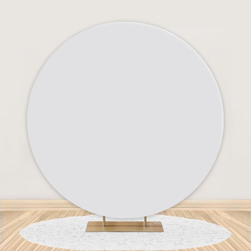 Lofaris Pure White Simple Happy Birthday Round Backdrop For Party
