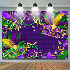 Lofaris Purple Argyle Masquerade Mask Dance Party Backdrop
