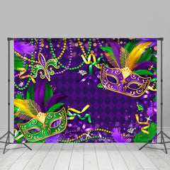 Lofaris Purple Argyle Masquerade Mask Dance Party Backdrop