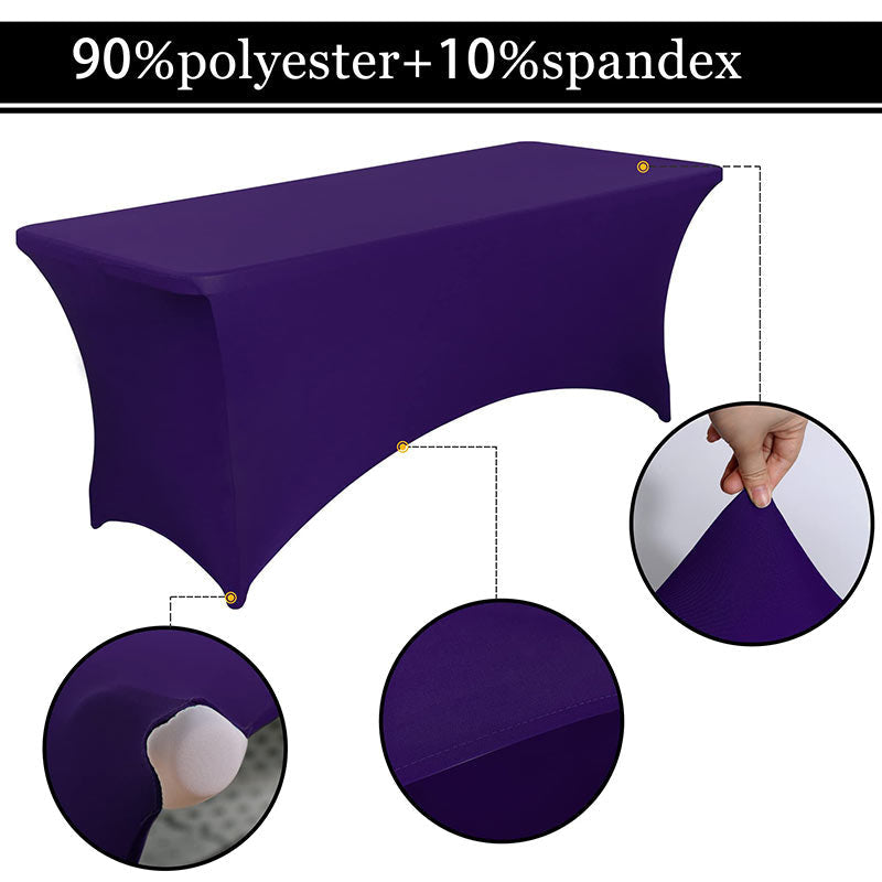 Lofaris Purple Fitted Spandex Rectangle Banquet Table Cover