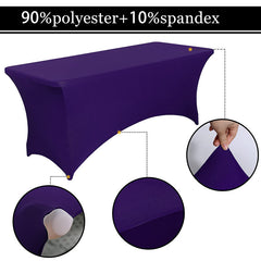 Lofaris Purple Fitted Spandex Rectangle Banquet Table Cover