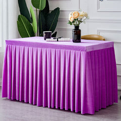 Lofaris Purple Fitted Velvet Rectangle Table Skirts Cover
