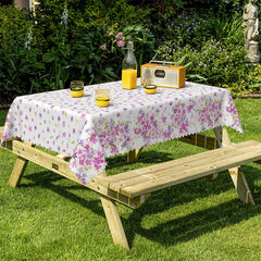 Lofaris Purple Floral Botanical Pattern Rectangle Tablecloth
