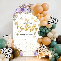 Lofaris Purple Floral Butterfly Baby Shower Chiara Arch Backdrop