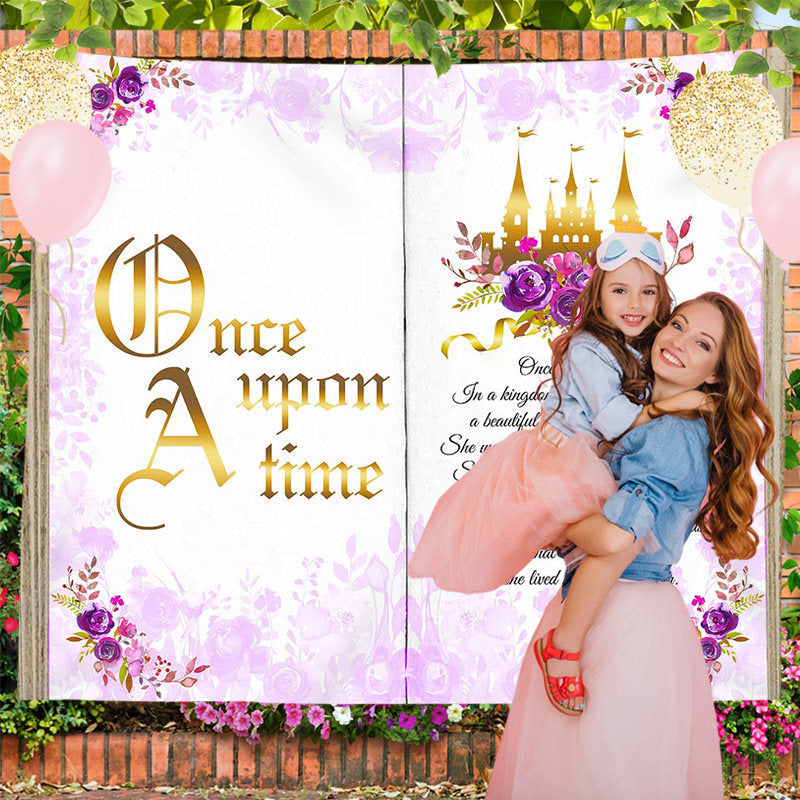 Lofaris Purple Floral Fairy Tale Custom Birthday Backdrop