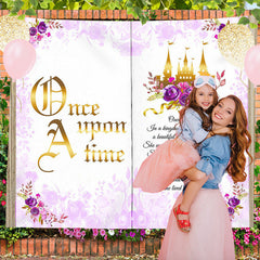 Lofaris Purple Floral Fairy Tale Custom Birthday Backdrop