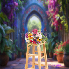 Lofaris Purple Floral Green Spring Backdrop For Photograph