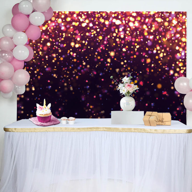 Lofaris Purple Glitter Bokeh Backdrop for Birthday Party