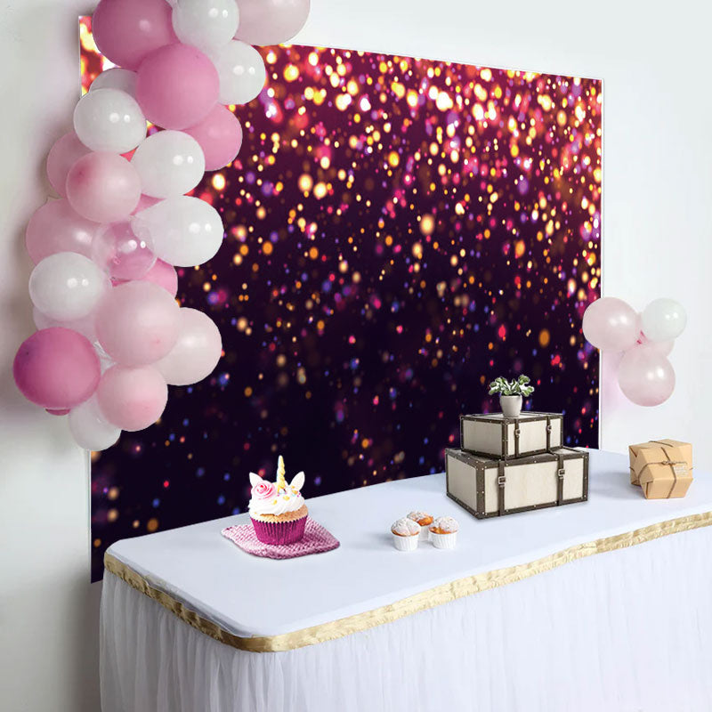 Lofaris Purple Glitter Bokeh Backdrop for Birthday Party