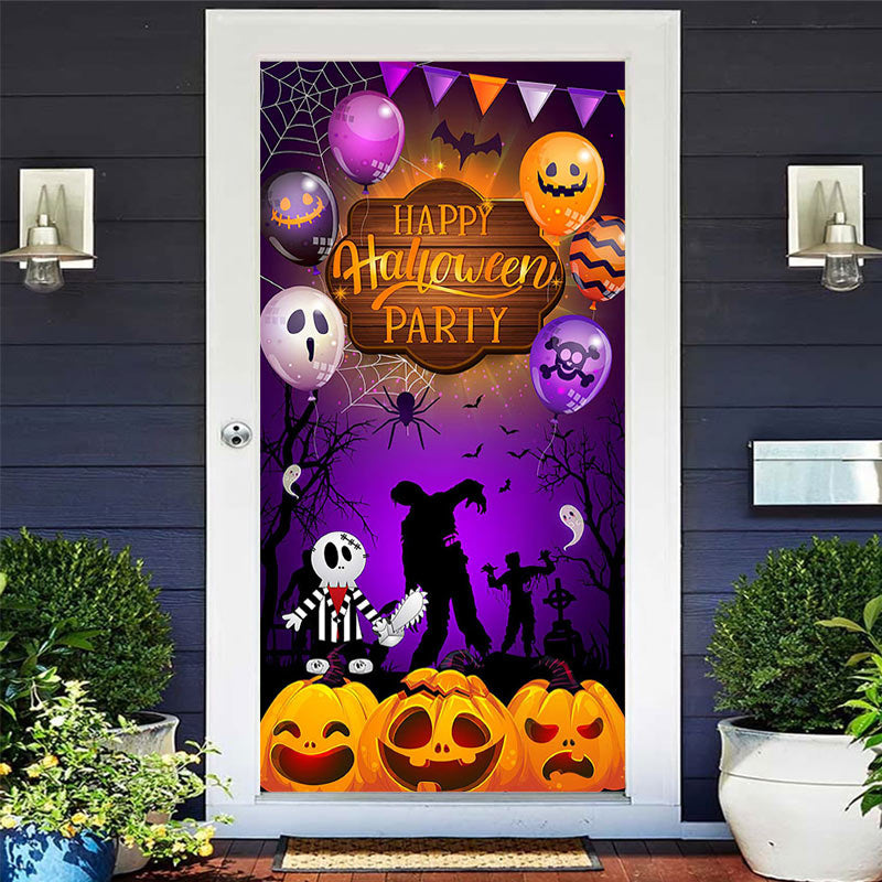Lofaris Purple Happy Halloween Party Door Cover for Kid