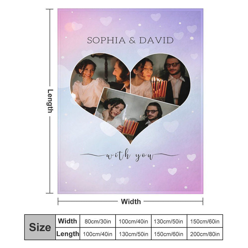 Lofaris Purple Heart Bokeh Custom Valentines Day Blanket