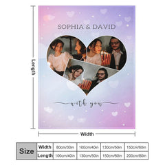 Lofaris Purple Heart Bokeh Custom Valentines Day Blanket