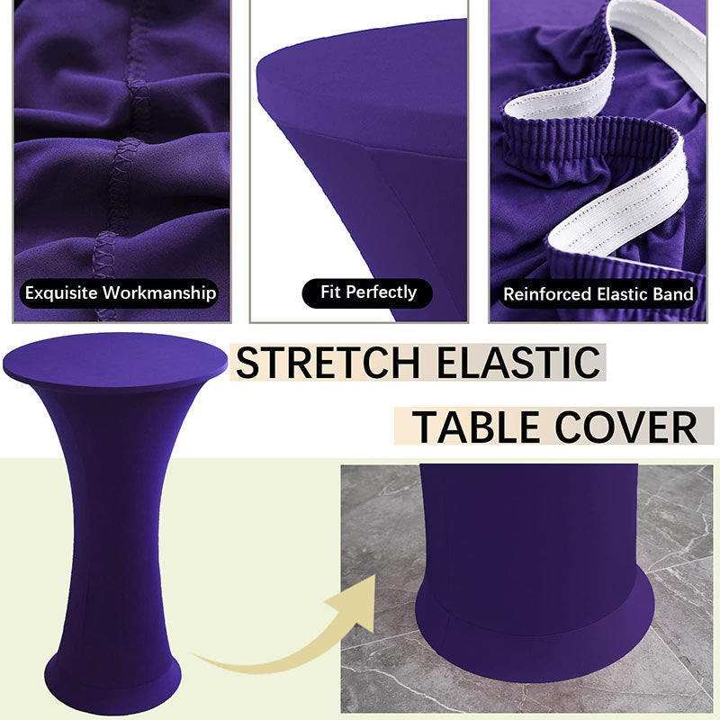 Lofaris Purple High Top Round Spandex Cocktail Tablecloths