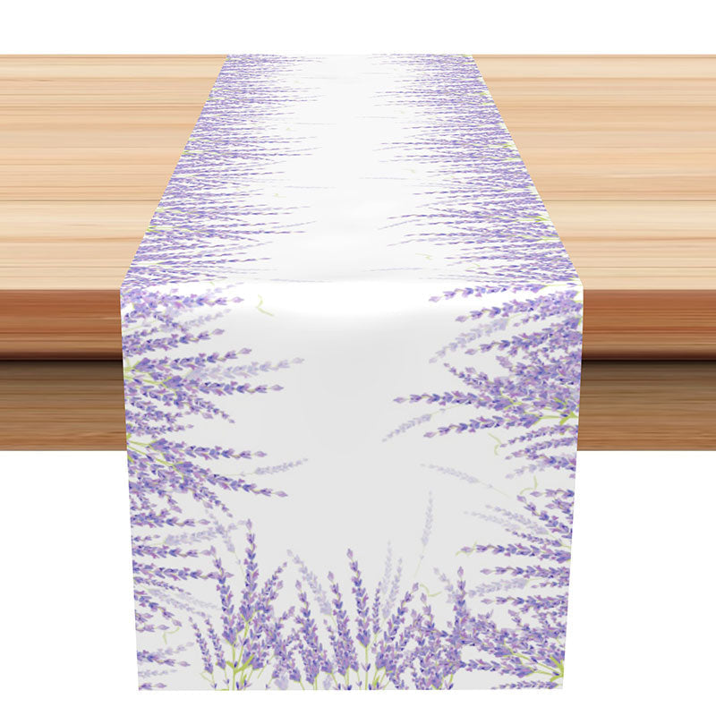 Lofaris Purple Lavender Faded Simple Fabric Table Runner