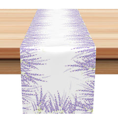 Lofaris Purple Lavender Faded Simple Fabric Table Runner