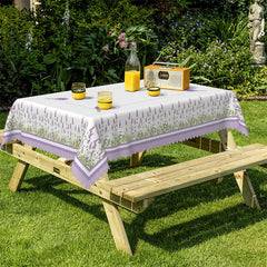 Lofaris Purple Lavender Pastoral Floral Rectangle Tablecloth