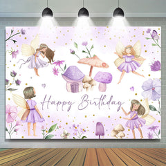 Lofaris Purple Mushroom House Poison Ivy Birthday Backdrop