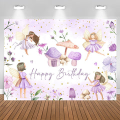 Lofaris Purple Mushroom House Poison Ivy Birthday Backdrop