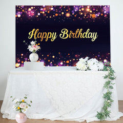 Lofaris Purple Neon Dots Bokeh Golden Birthday Backdrop
