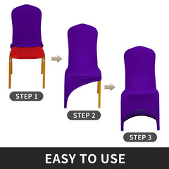 Lofaris Purple Open Back Stretch Spandex Banquet Chair Cover