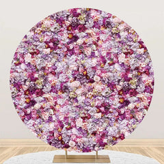 Lofaris Purple Pink Dense Flowers Round Wedding Backdrop