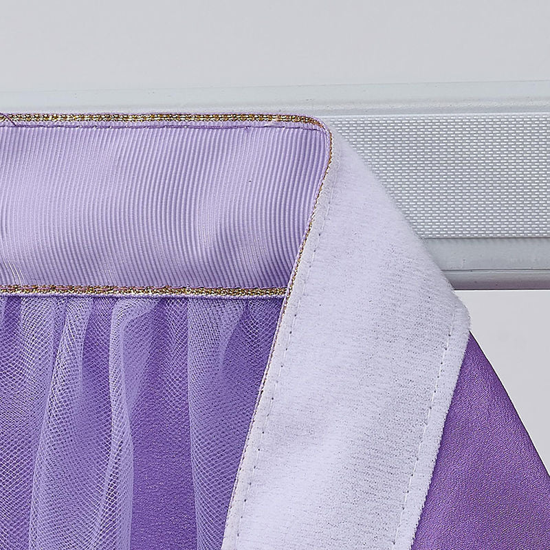 Lofaris Purple Rectangle Tulle Ruffle Banquet Table Skirt