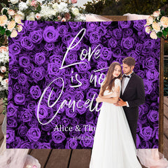 Lofaris Purple Roses Romantic Flower Wall Wedding Backdrop